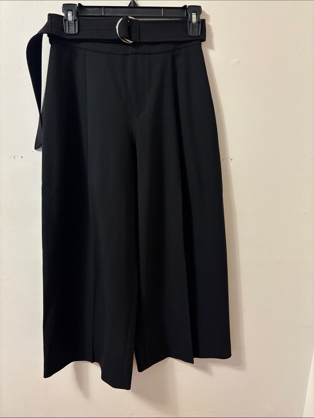 Club Monaco Black Wide-Leg Belted Pants